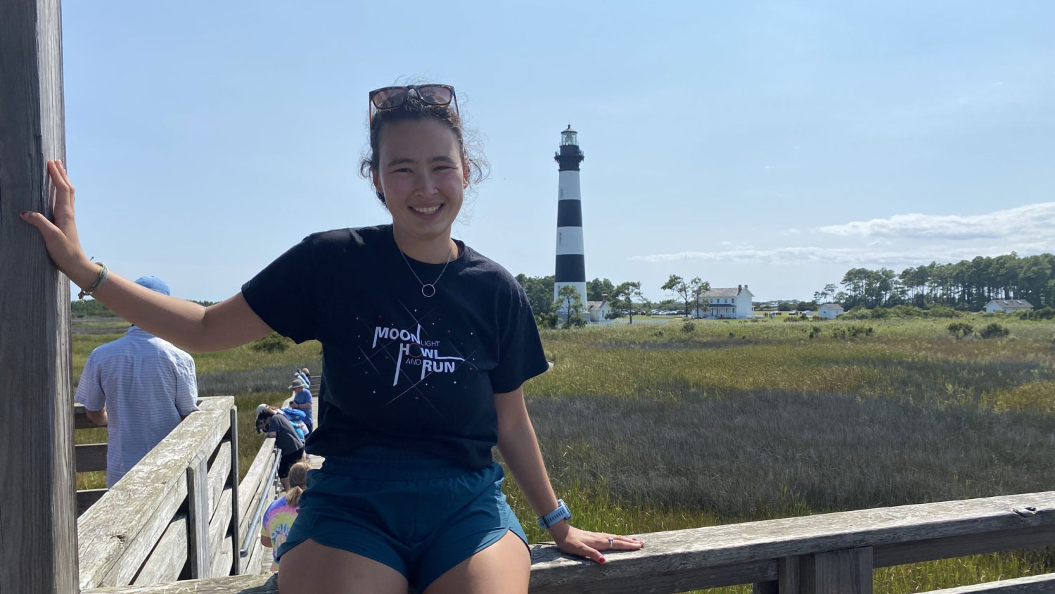 Alisa Andrews at the Bodie Island Lighthouse