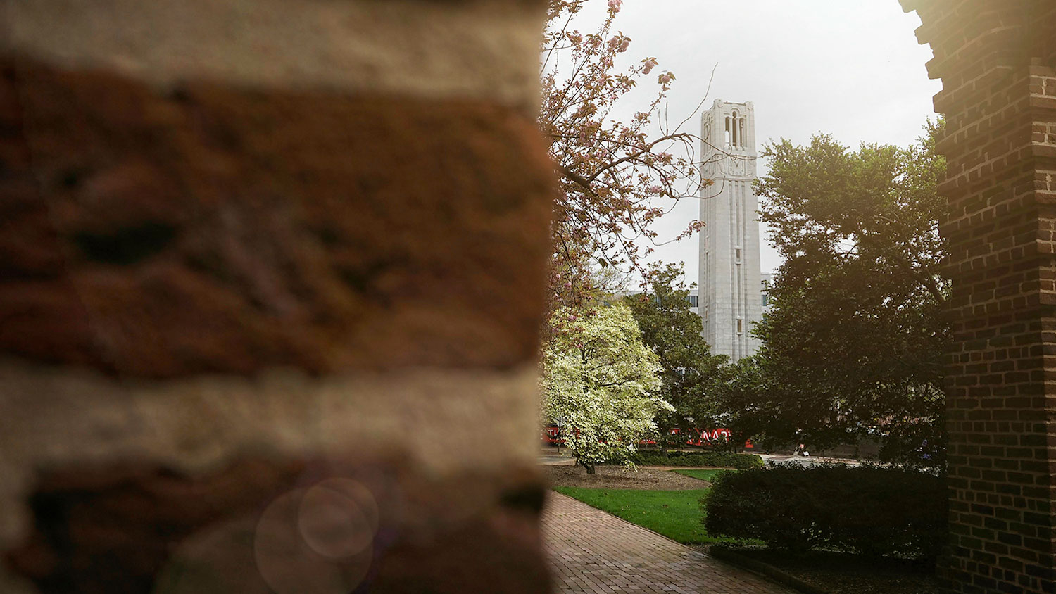 The Memorial Belltower as seen from Holladay Hall